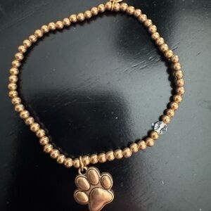 Gold Paw Charm Bracelet- Like NEW